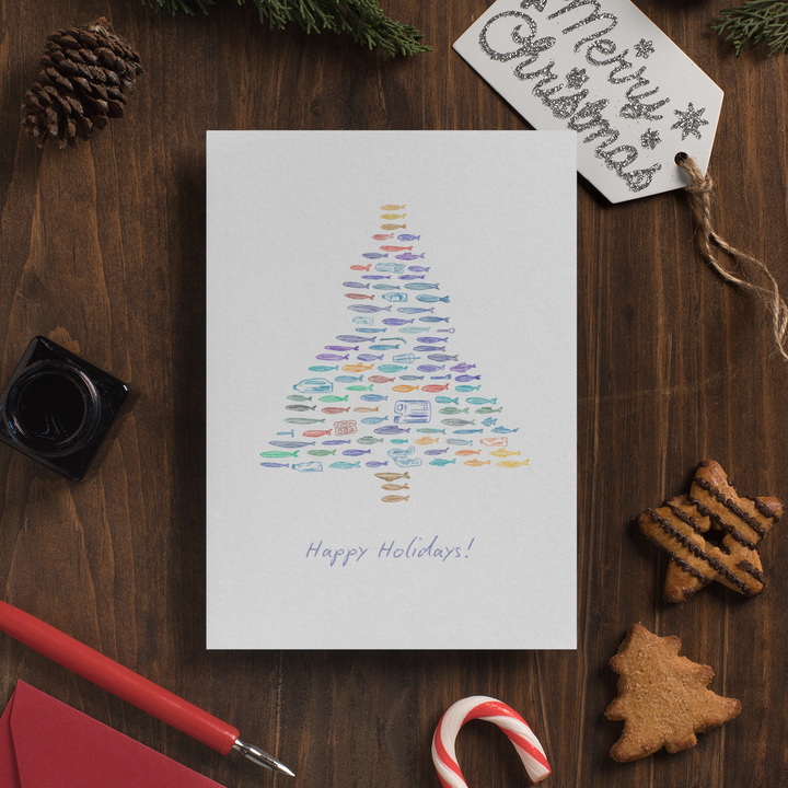Ocean Tree Holiday Cards (Pack of 4)