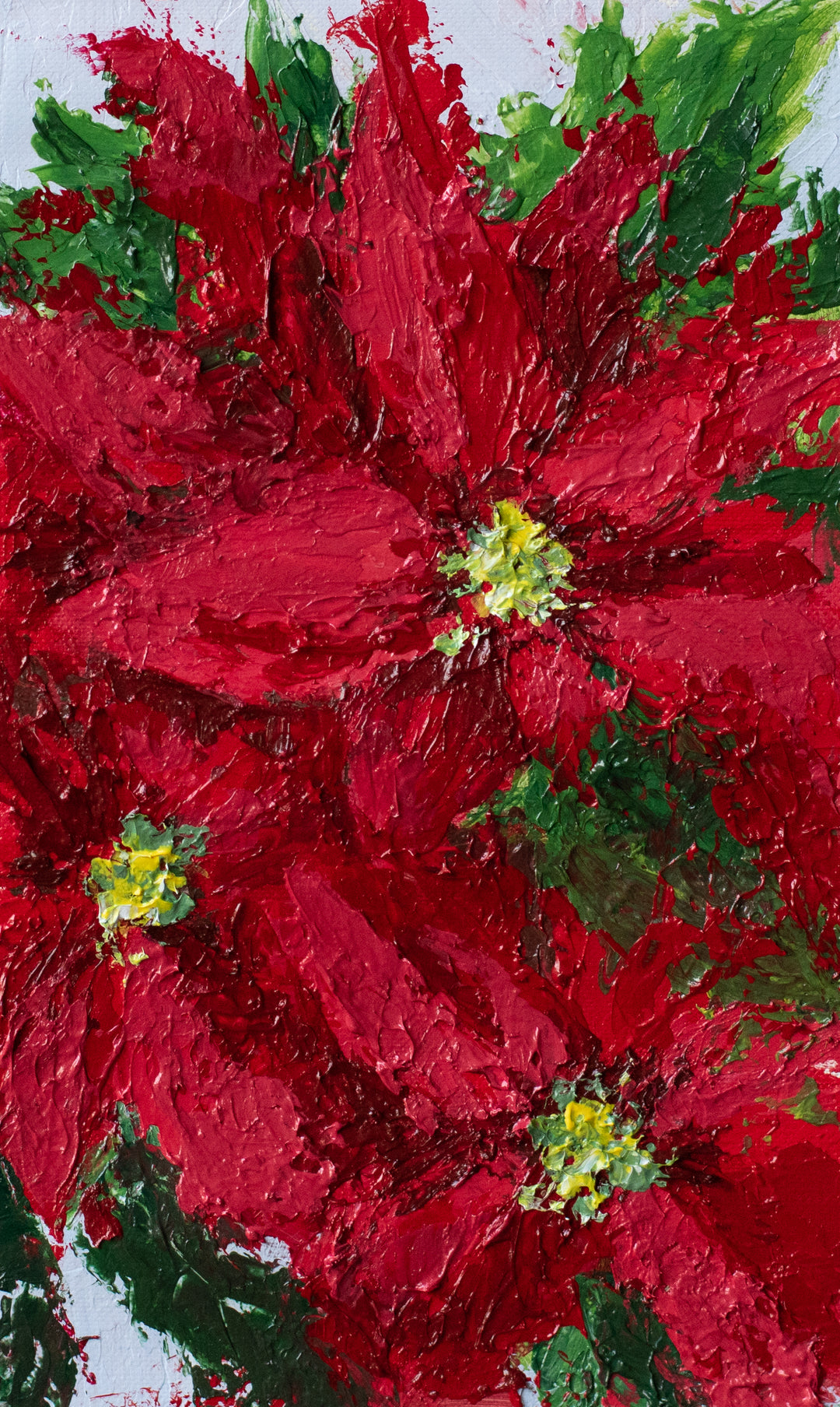 Poinsettia Textured Artwork | Framed Print by Parisa Fine Arts