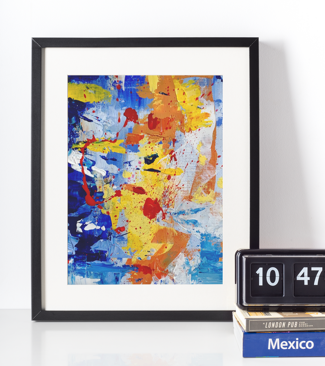 Artwork titled "The Puebla Artisan": Framed Abstract Print with Caribbean blues from Parisa Fine Arts